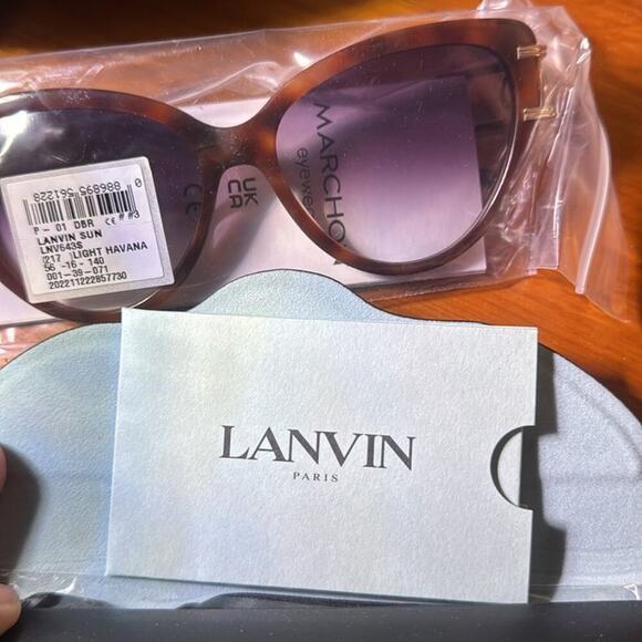 Lanvin Mother & Child 56mm Gradient Cat Eye Sunglasses Light Havana - Picture 10 of 15